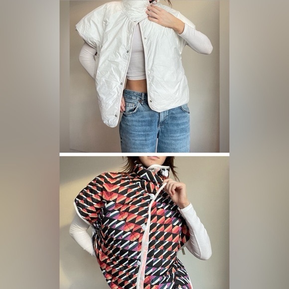 NWOT Free People Movement Chill Out Print Packable Puffer Poncho 
Geometric - Picture 4 of 4